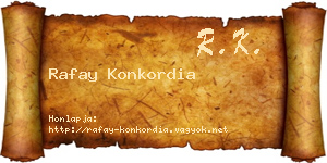 Rafay Konkordia névjegykártya